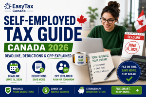 Self-Employed Tax Guide for Canada (2026): Deadlines, Deductions & CPP Explained