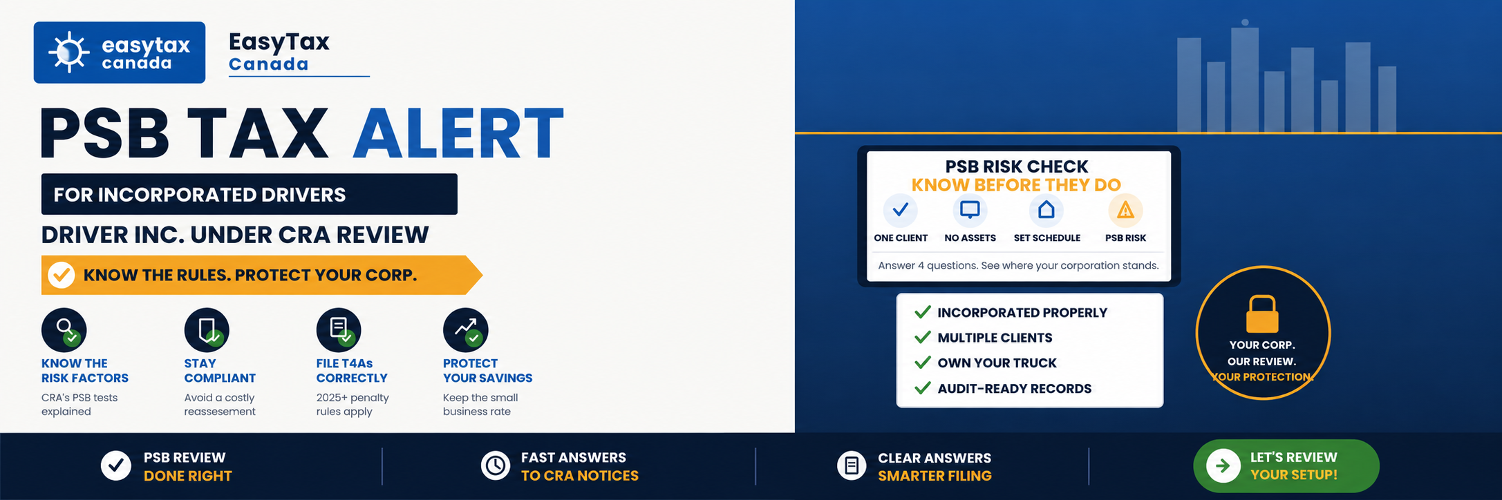 Personal Services Business (PSB) tax alert for incorporated truck drivers in Canada — CRA Driver Inc. crackdown 2026